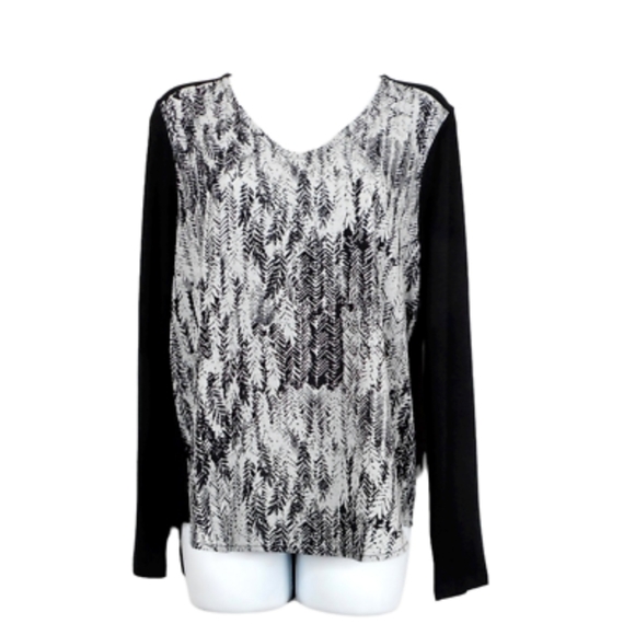 Croft Barrow Lady's Top/tunic  Black Gray Long SLV Mixed Media 💥💥💥💥💥 - Picture 2 of 9